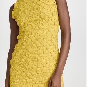 Elegant Yellow One Shoulder Dress